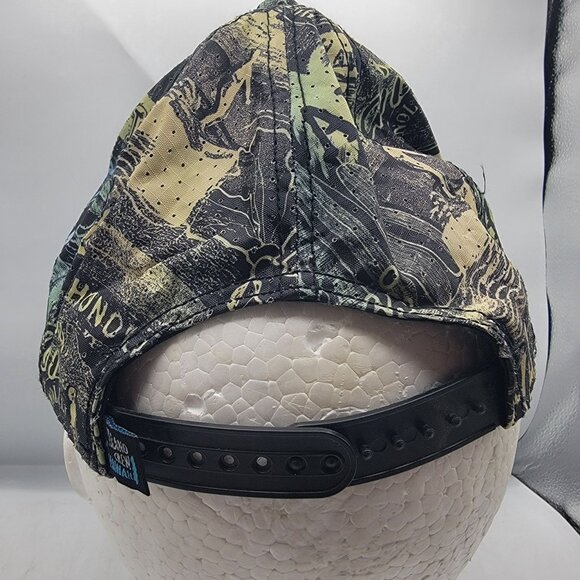 Island Crew Hawaii Adults Snapback Cap With Hawaiian Print Black Visor - Picture 3 of 10